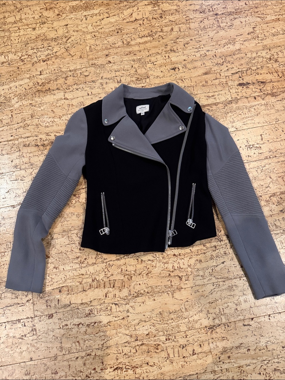 Aritzia Wilfred Black & Gray Moto Jacket